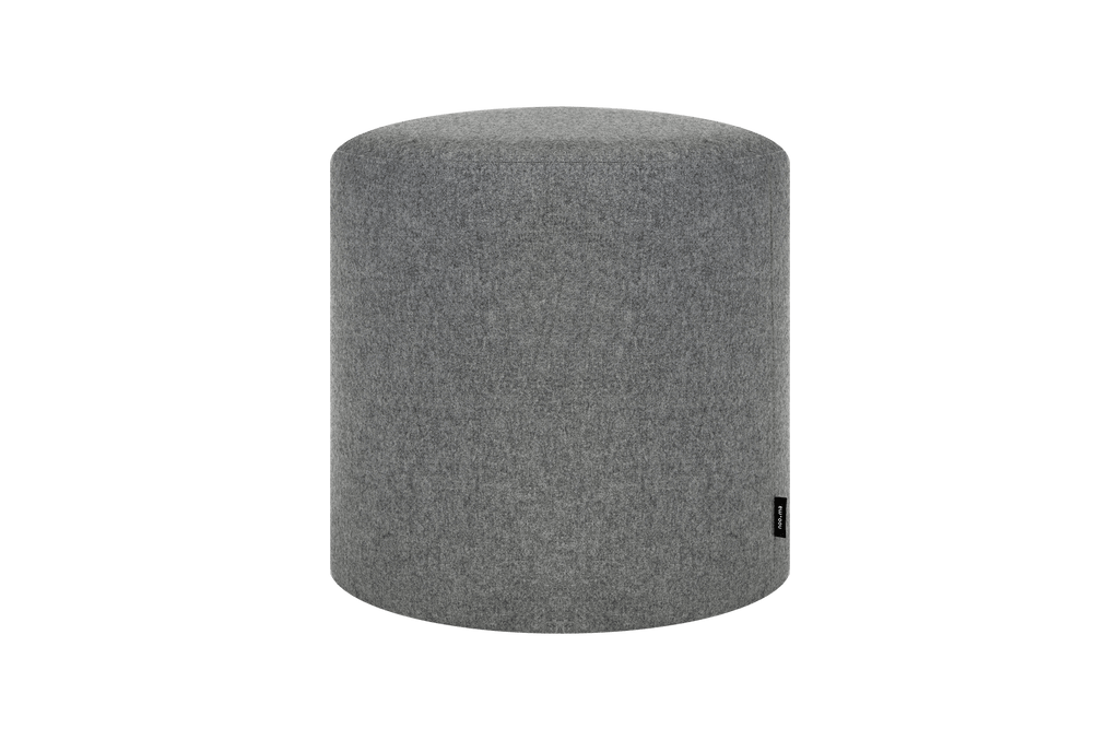 Folk Pouf Tall - grey, round pouf, wool seating - noo.ma