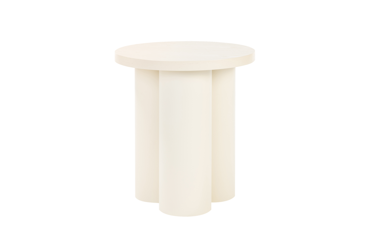 Oly Stool - white, small, round side table for living room - noo.ma