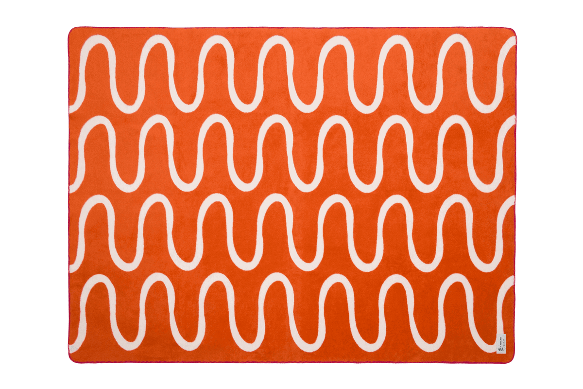 Swirl Throw - Orange / Beige - colorful warm cozy throw - noo.ma
